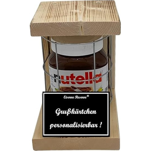 Personalised Gifts for Children Gift Idea with Name - Emergency Reserve Metal Grid Nutella Glass (1 x 450 g) - Dad Mum Birthday Wedding
