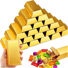 Pack of 20 Gold Bar Candy Boxes Birthday Candy Boxes 5 cm Empty Gold Bar Party Boxes Gift Box for Pirate Theme Parties, Christmas, Birthday Party Decorations