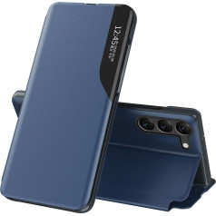 Futrālis Samsung S24 ar atvāžamu vāciņu un statīvu Eco Leather View Case blue
