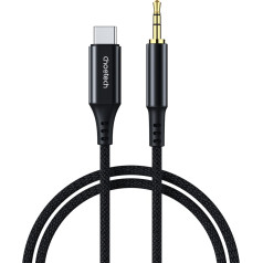Audio kabelis AUX USB-C - mini jack 3,5 mm 2 m - melns