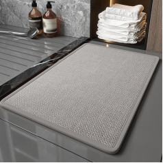 Saugfähige, rutschfeste Fußmatte für Bad und Küche, schnell trocknende Bodenmatte in 40 x 60 cm, 50 x 80 cm, 60 x 90 cm, Braun oder Grau, Eingangsmatte für den Innenbereich (grau)