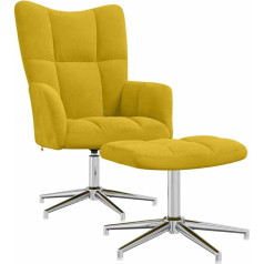 vidaXL Recliner Chair with Stool, Rotatable TV Chair, Upholstered Chair, Relaxing Chair, Armchair, Armchair, Living Room, Mustard Yellow, Velvet