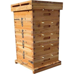 5 Schichten natürliches Bienenstock-Set aus Holz, verdickte Holz platten, behandelt mit Hoch temperatur wachs (einschl ießlich 5 Bienen rahmen). Ein Bienenstock-Set für Imker anfänger.