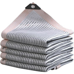75% Shade Net with Eyelets, Aluminium Sun Shade Net, Anti-UV, Reflective Heat Protection, for Car, Dog, Camping, 1 x 2 m, 2 x 3 m, 3 x 4 m, 3 x 5 m, 4 x 6 m, 6 x 8 m (Size: 3 m (9.8 m) ft))