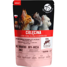 Petrepublic Pet republic smalki sagriezta teļa gaļa pieaugušajiem - mitrā kaķu barība - 100 g