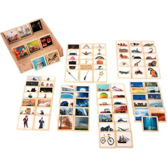 tickit Wooden Storytelling Tiles - Set of 90 Durable FSC Basswood Tiles with Colour Photos of Animals, People, Places, Transport, Weather and More for Creative Story and Language Game