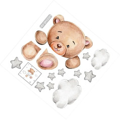 Operitacx Leichte Pvc Bären Wandaufkleber Lichtschalter Dekor Wandtattoo Kinderzimmer Schlafzimmer Schutzaufkleber