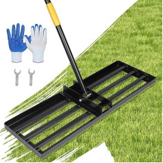 DBEAKS Lawn Squeegee, 75 x 26 x 182 cm Lawn Levelling Tool, Stainless Steel Lawn Pusher, Levelling Rake Squeegee for Yard Garden, Golf Course, Leveling Rake, Surface Leveler, Lawn Rake Leveling