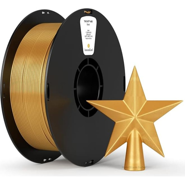 kexcelled ABS Filament 1.75 mm, 3D Printer Filament, High Heat Resistant and Durable, Dimensional Accuracy +/- 0.03 mm, 1 kg Spool (2.2 lbs), Gold