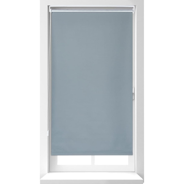 Relaxdays Thermal Roller Blind, No Drilling, Klemmfix, Chain Hoist, 90 x 220 cm, Fabric Width 86 cm, Opaque Clamping Roller Blind, Grey