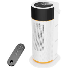 2000 W Energy-Saving Fan Heater Quieter - PTC Ceramic Fast Heater with Remote Control, Timer, 70° Swivel Function, LED Display for Use in Office, Bedroom, Bathroom, Home