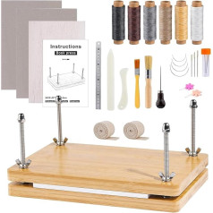 BONJUME Wooden Book Press, Book Binder Set, Multifunctional Book Press, Manual Bookbinding Tool, Practical Bookbinding Accessories, DIY Bookbinding Labels, Book Binding Press, Upholstery Press, 30 x