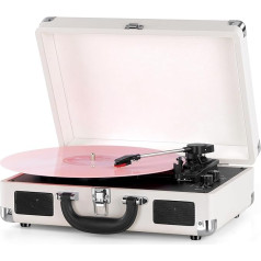 Digital Tnow. Belt Drive Portable 3 Speed Stereo Turntable with Built-In Speaker – Supports RCA Line Out/3.5 mm Aux-In/Headphone/MP3/Mobile Phones Music Playback