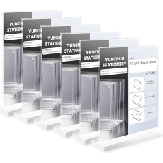 YUN CHUN A4 Acrylic Sign Holder 6 Pack A4 Vertical Menu Holder for Restaurant T Shape Transparent Table Stand for Wedding Plexiglass Display Stand for Office A4 Leaflet Holder for