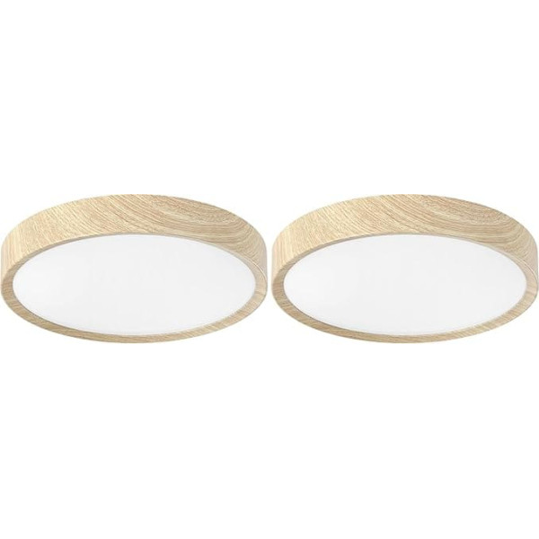 EGLO Musurita Outdoor LED Ceiling Light, Outdoor Light for Wall and Ceiling, Outdoor Ceiling Light Made of Metal in Wood Look, Warm White, IP44, 34 cm (Pack of 2)