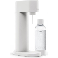 Mysoda: Woody Water Carbonator Made of Renewable Wood Composite with 1 Litre Quick-Lock BPA-Free Plastic Bottle (without CO2 Cylinder) - White