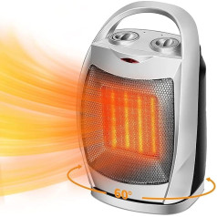 OBVHNUA Fan Heater 2000 W Heating PTC Ceramic Electric Heater Fast Heating with 3 Modes 60° Oscillating Overheating and Tilt Protection Can Heat 20 ㎡ Room Suitable for Bedroom, Office