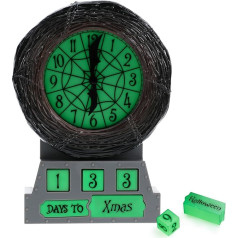 Paladone Nightmare Before Christmas Countdown Alarm Clock - Officially Licensed Disney Merchandise, Glow in the Dark Festive Decoration for Halloween & Christmas, Creepy Home Decor