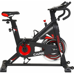 CARE FITNESS - Spinning Bike Speed Racer - 6 Functions - Flywheel Mass 12 kg - Felt Brake System - Professional Performance Indoor Cycle