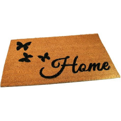 Black Ginger Coir Door Mats Strong Decorative Patterned Natural Design