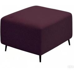 Square Footstool Cover, Stretchy Soft Ottoman Slipcover with Elastic Bottom, Non-Slip Footrest Stool Covers, Footstool Jacquard Slipcovers, Washable Furniture Protector(Brown, L)