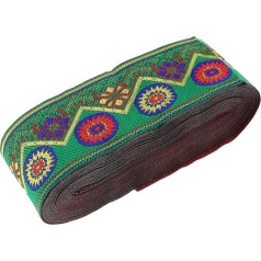 Generisch 5cm Besticktes Blüten Zierband im Ethno Stil aus Polyester Maschinenwaschbar für Selbstgemacht Kleidungsaccessoires und Nähprojekte