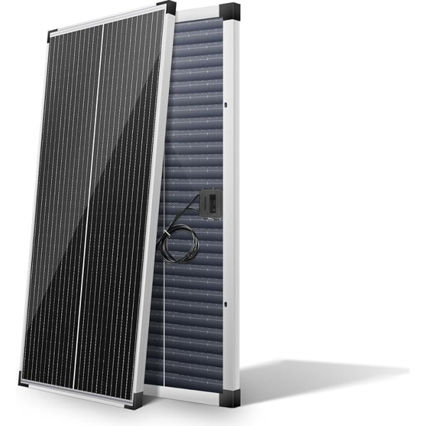 Nicesolar 100 W Solar Panel Solar Module Bifacial Monocrystalline Photovoltaic Solar Cell 100 Watt PV Module for 12 Volt Batteries Caravan Motorhome Boat Yacht RV Roof Mounts Off Grid