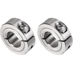 QUARKZMAN Pack of 2 Single Gap Clamping Ring 5/8 Inch Bore One-piece Clamping Ring, 1-5/16 Inch Outer Diameter, 7/16 Inch Width, Clamping Ring Made of 304 Stainless Steel, Screw Locking