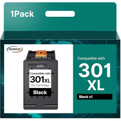 301 XL Nero Ink Cartridge for HP 301 XL for HP 301 Black for Envy 4500 4504 5530 5532 5534 DeskJet 2540 2548 1510 2050 3050 1050 Officejet 4630 2630 26 20 26 22 Printers (Black, Pack of 1)