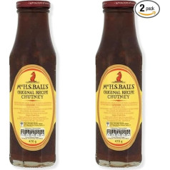 Mrs H.S.Ball's Original Recipe Chutney (2 x 470 g) - Original Chutney According to Traditional South African Recipe - Double Pack Compiled by Pikaflor