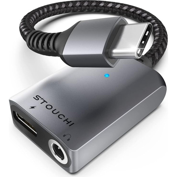 Stouchi USB C Headphone Adapter and Charging, USB Type C to 3.5 mm Jack Aux Adapter, Hi Res DAC, Safe 30 W Fast Charging, Compatible with iPhone 16/17 Pro/Max, Samsung Galaxy S24 S23, iPad Air/Pro, Pixel