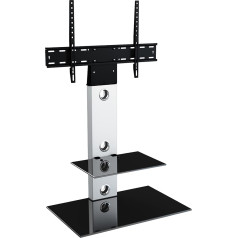 King TV Stand for 32 - 60 Inch LCD/LED/Plasma TV Stand with Bracket Including Cable Guide (Square, Silver/Black)