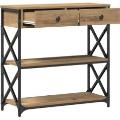 Konsole Tisch mit Schubladen Artisan-Eiche 75 x 28 x 75 cm Konsolentisch, Flurtisch,Beistelltisch für Wohnzimmer, Esszimmer,Eingangsbereich, Flur