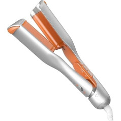 SHEGLAM Beach Babe Wave Iron for Hair 2 Barrel Crepe Iron 19 mm with Smart Timer, Adjustable Temperature, Dual Voltage, Anti-Scald - Curling Iron for Beach Waves & Mermaid Hair