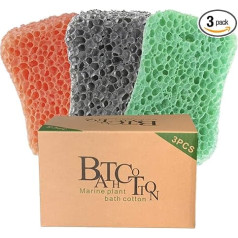 Bath Sponge Pack of 3 Shower Sponges for Cleaning Exfoliating Body Sponge