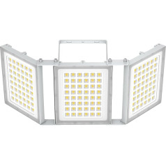 SOLLA -2025 Lite 300 W LED Outdoor Floodlight, 30000 LM, 6000 K Daylight White, IP66 Waterproof, 3 Heads Adjustable Outdoor Security Lighting for Parking, Yards, Construction Site Grey