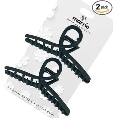 Hair Clips, Large Metal Hair Clips, Strong Hold, Vintage Shark Claw, Clips, Hair Accessories for Women, Girls, Thin Thick Hair (Black x 2)