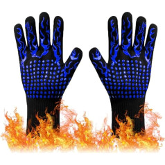 Ofenhandschuhe, extrem hitzebeständig, Handschutz, Grillhandschuhe, rutschfeste Silikon-Grillhandschuhe, 800 °C, geeignet für Küche, Kochen, Backen, Schweißen, Schneiden, wasserdicht, feuerfest