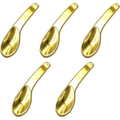 Generisch 5 Stück Kosmetikspatel aus Zinklegierung Leichter Cremeapplikator mit Einzigartigem Design Goldfarben für Präzise Anwendung von Augencreme und Gesichtspflege
