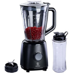 Stanley Rogers - Blender and Smoothie Maker, 600 W with 1.5 L Glass Container, Includes To Go Drinking Bottle 550 ml, Ideal for Smoothies and Crushed Ice