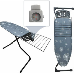York Ironing Board 120 x 42 cm 'Family Idol Mono' - Ironing Board for Steam Ironing Station - Ironing Board Height Adjustable - Sturdy Ironing Boards with Cotton Ironing Board Cover (Pack of 1) - Dandelion
