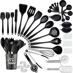 Pleafind Kitchen Utensils Set, 36 Pieces, Silicone Cooking Utensils for Non-Stick Cookware, Heat Resistant Kitchen Utensils, Spoon, Spatula, Spatula, Ladle