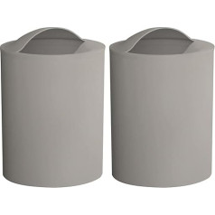 Gedy G-Eye Papierkorb Taupe hell, Maße und Gewicht Badezimmerkorb: 26,5 x 19 x 19 cm & 0,25 kg, aus thermoplastischen Harzen, Abfalleimer Bad Design R&E, 100% Made in Italy (Packung mit 2)