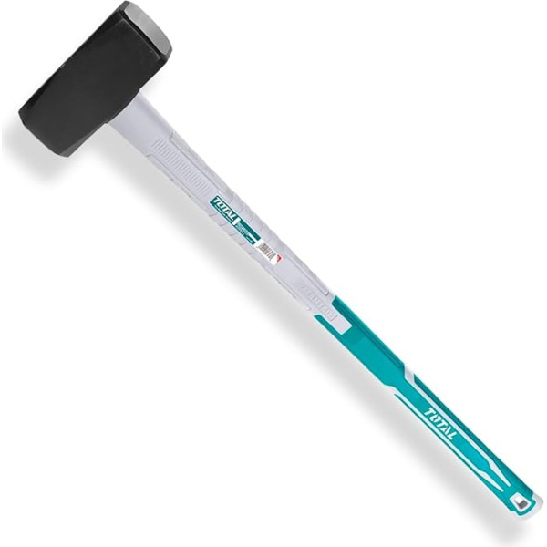 Total Tools - Mason's Hammer | 5 kg and 900 mm Long | Ideal for Construction | High Impact Resistance | Square Head Made of Forged Carbon Steel | Fibreglass Handle