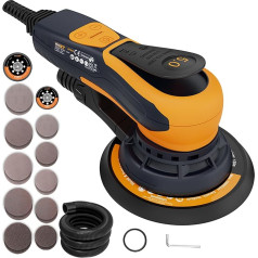 MAXXT Brushless Electric Sander 350 W, Disc 150 & 125 mm, Orbital Sander 5.0 with Three-Core Connection, 4000-10000 rpm (6 Adjustable), Automatic Brake 2s, 20 Sandpapers