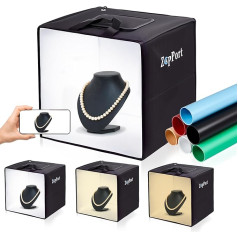 Photo Box Light Box 30 x 30 cm Photo Studio Photo Box with 120 LEDs and 6 Backgrounds for Jewellery and Small Items Product Photography