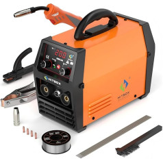 HITBOX Welding Machine, 130A 3-in-1 Cored Wire Welding Machine with MMA/MIG/LIFT TIG Welding Machine, Includes Removable MB15 Burner and 0.8 mm Cored Wire, New HBM1200 Upgrade
