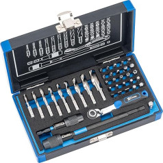 Condor Werkzeug 39600 Twist Drill Bits and Bit Set, 38 Pieces, with Ratchet and Adapter, 1/4 Inch Hexagonal Drive, xcess Performance, HSS Cobalt Drill Set, Professional Tool for DIY