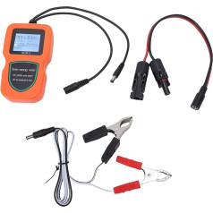 Marhynchus Solar Panel Tester MPPT Photovoltaic Multimeter 5W-500W LCD Display for Short Circuit Current for Open Circuit Voltage with Clamping Cables (Orange)