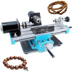 DIY-Holzperlen-Bohrmaschine, Holzdrehbank, Mikro-Metalldrehbank, 7 einstellbare Geschwindigkeiten mit Doppellager, ideal für den Heimgebrauch, z. B. zum Herstellen von Buddha-Perlenarmbändern.